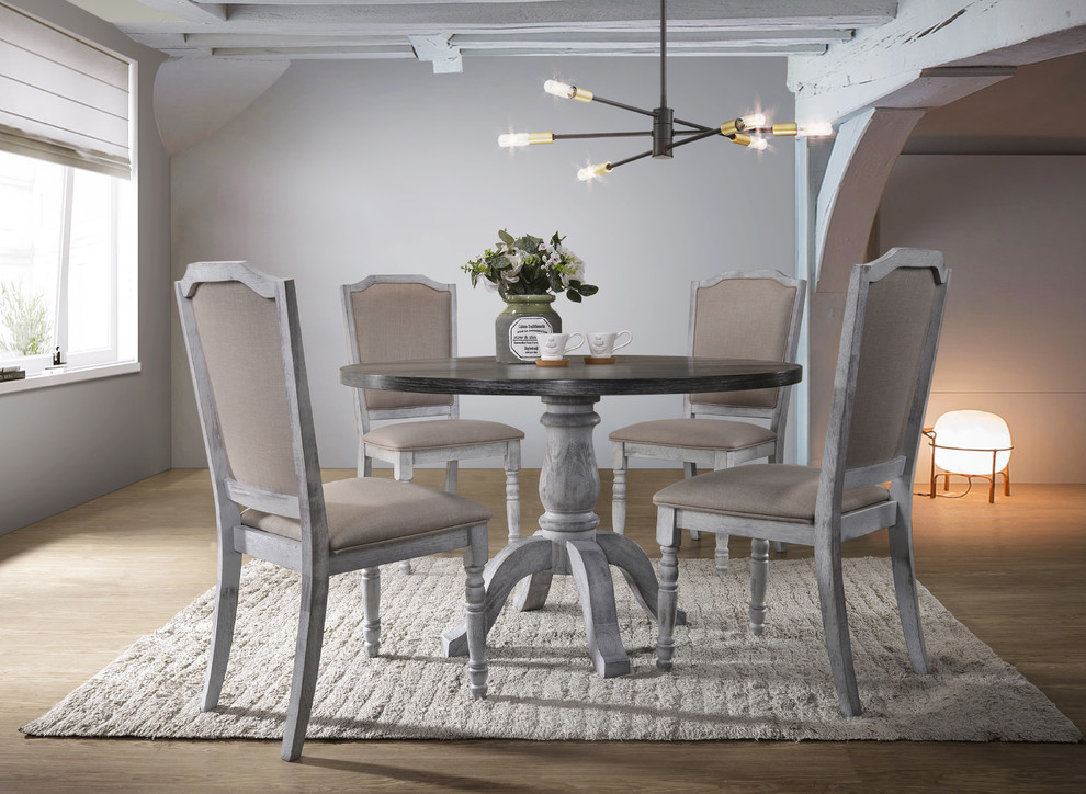 Rustic White Farmhouse Style Dining Chairs  Set of 2   French Country   Dining Chairs   by Furniture Import  ampExport Inc.  Houzz