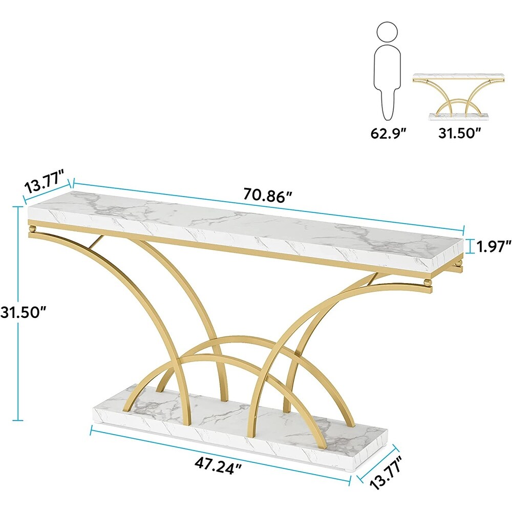 70.86 Inch Long Console Table Gold Sofa Table for Entryway