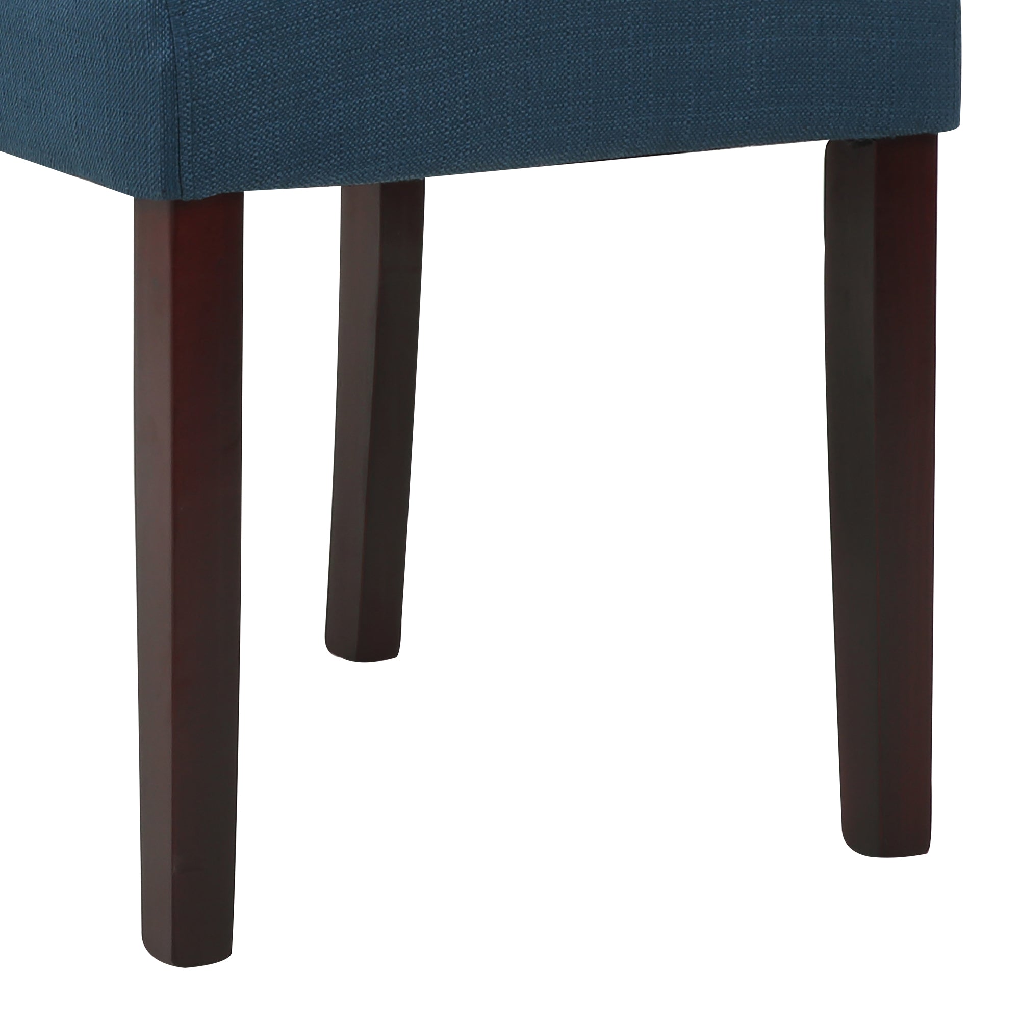 High Back Fabric Upholstered Dining Chairs with Nailhead Trim， Blue， Set of 2