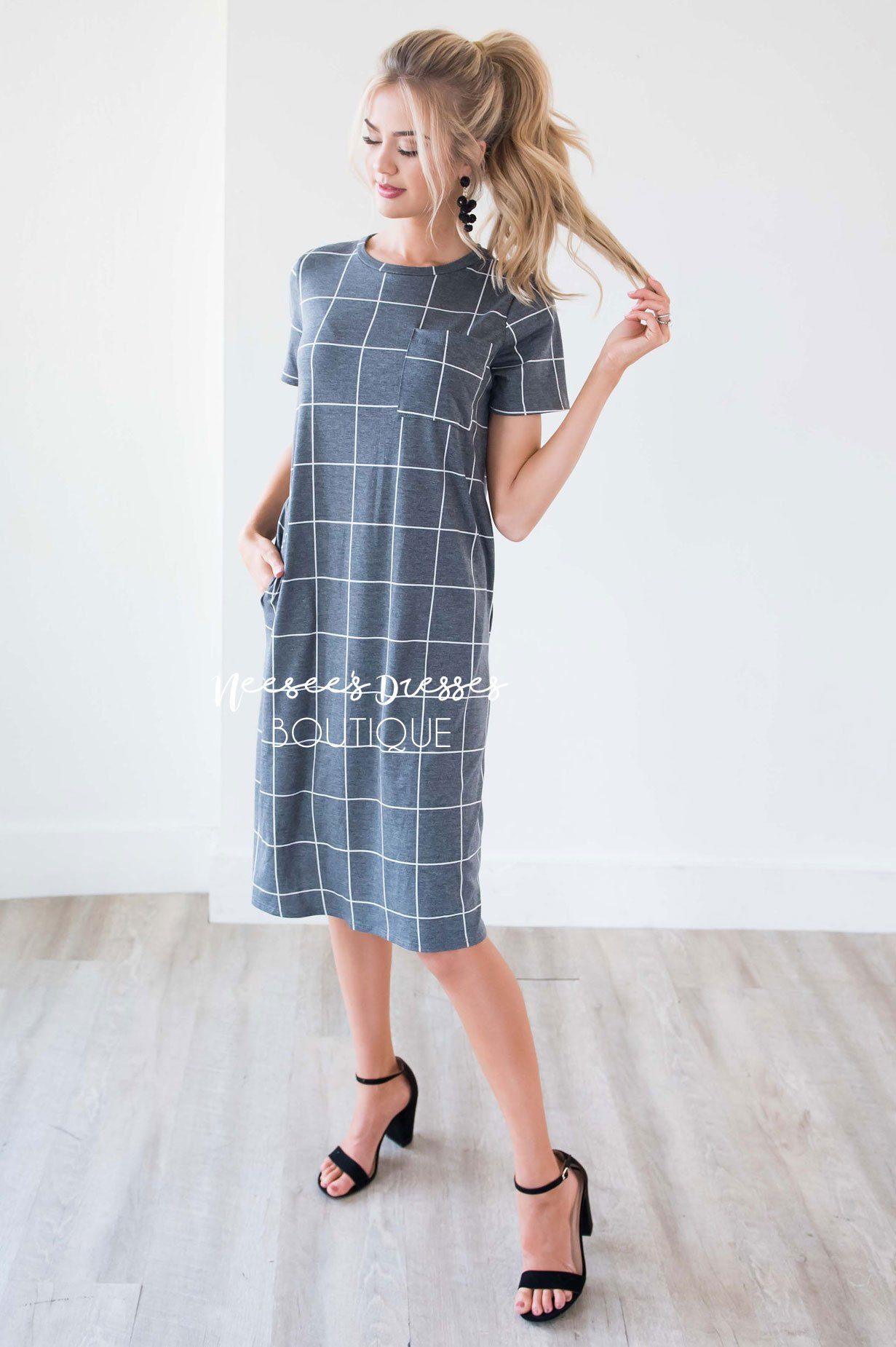 The Jonna Checkered Front Pocket Dress