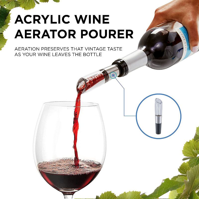 Ivation Electric Wine Opener，7-Piece Wine Gift Set，  Electric Bottle Opener， Wine Aerator Pourer