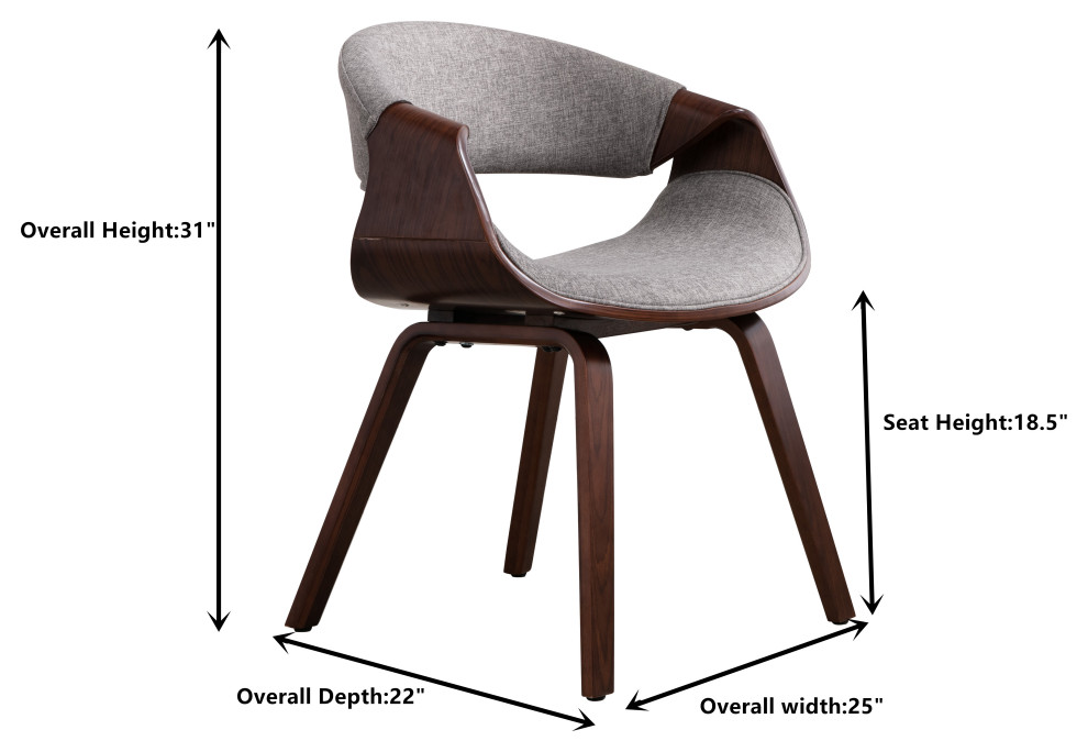 Home Beyond Upholstered Leisure Chair   Midcentury   Dining Chairs   by Home Beyond  Houzz