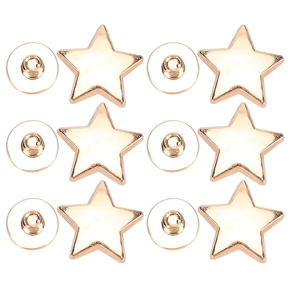 50 Sets Star Shape Rivet 12mm Flat Screw Clothes Accessory Antiand#8209;corrosion Zinc Alloy(gold )