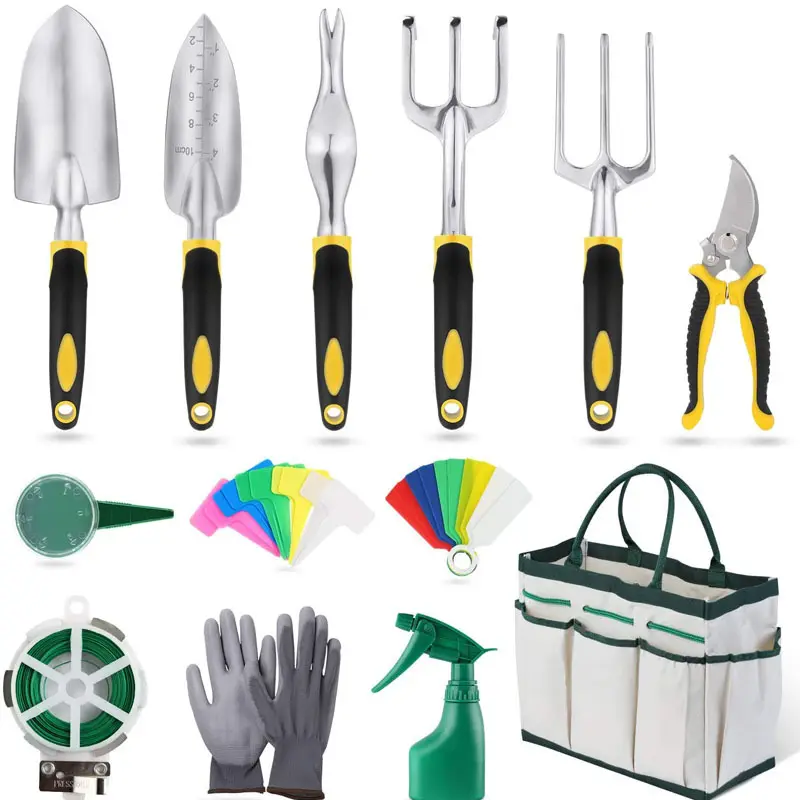 Garden Hand Tools Set 11 PCs Premium Aluminium oy Durable Gardening Tools with Tote Bag Gardening Gifts for Women Men Kids