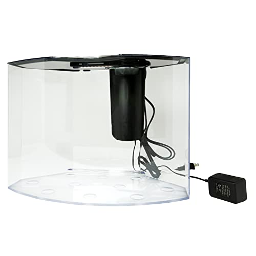 Tetra Crescent aquarium Kit 5 Gallons， Curved-Front Tank With LEDs