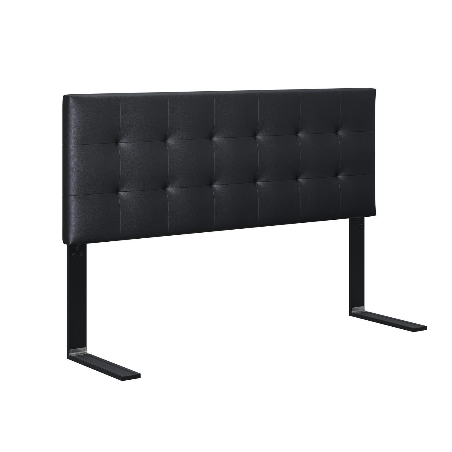 Boyd Sleep Faux Leather Instant Adjustable Headboard， Black