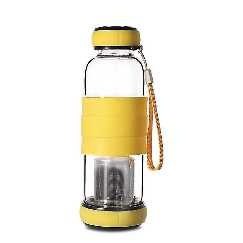 Mom's Hand Pumpkin Cover Glass Water Bottle With Tea Infuser Two-way Communication Anti Scald Outdoor Bottle