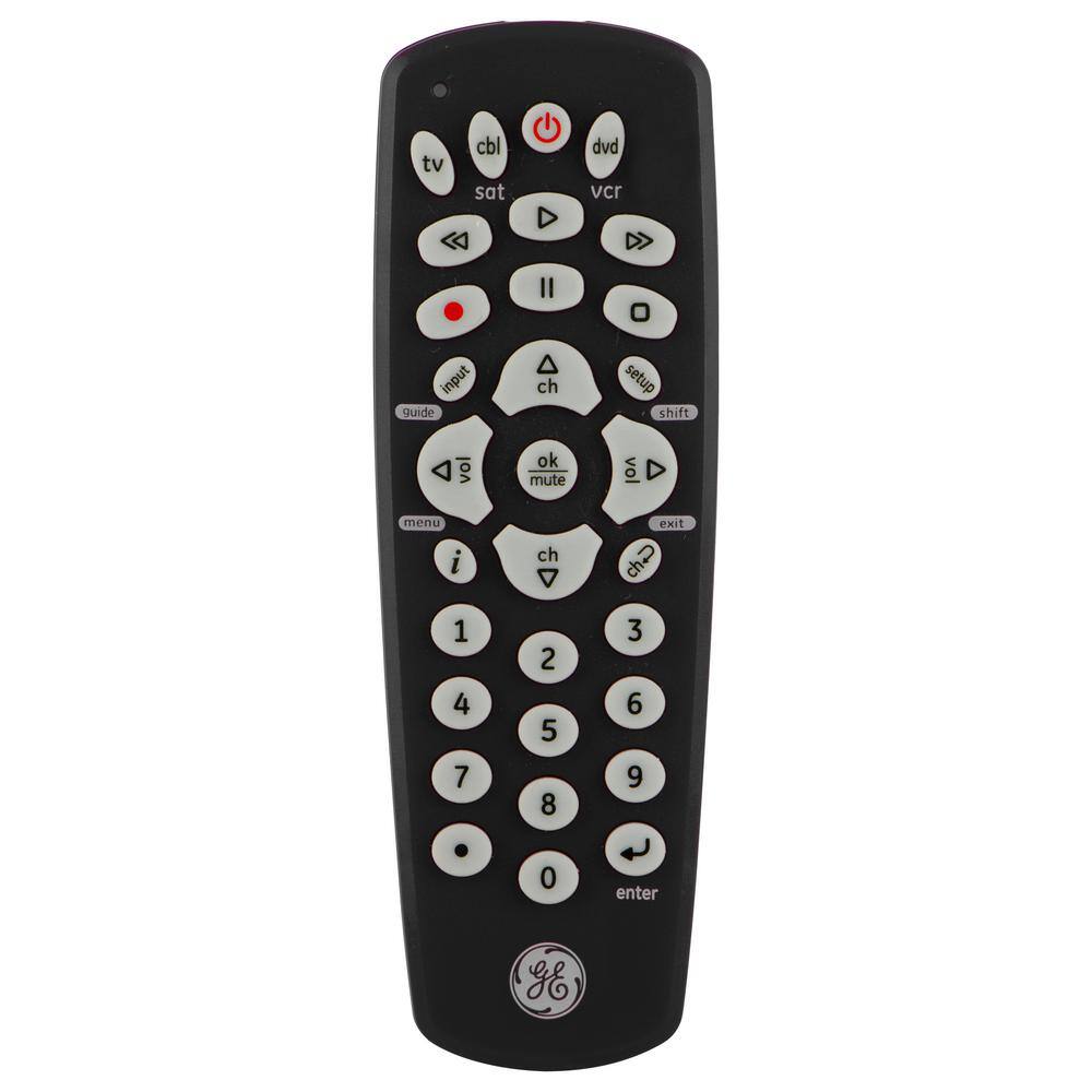 GE 3-Device Universal TV Remote Control in Black 34456