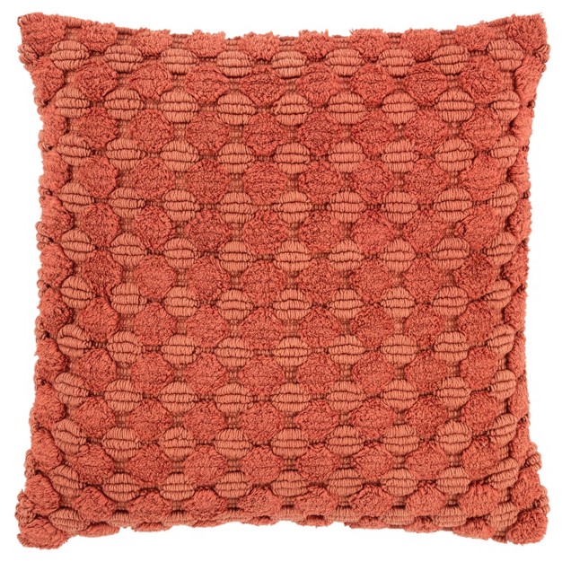 Oversize Solid Textured Poly Filled Square Throw Pillow Terracotta Rizzy Home