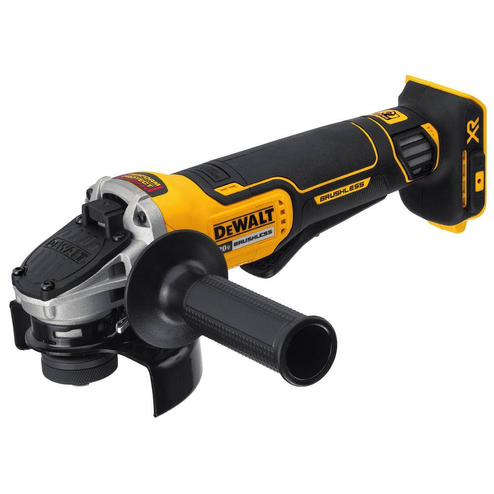 DW 20V MAX XR Cordless Brushless 4.5 in. Paddle Switch Small Angle Grinder with (2) 20V 6.0Ah Batteries DCG413R2