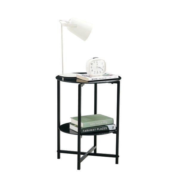 2- layer Tempered Glass End Table