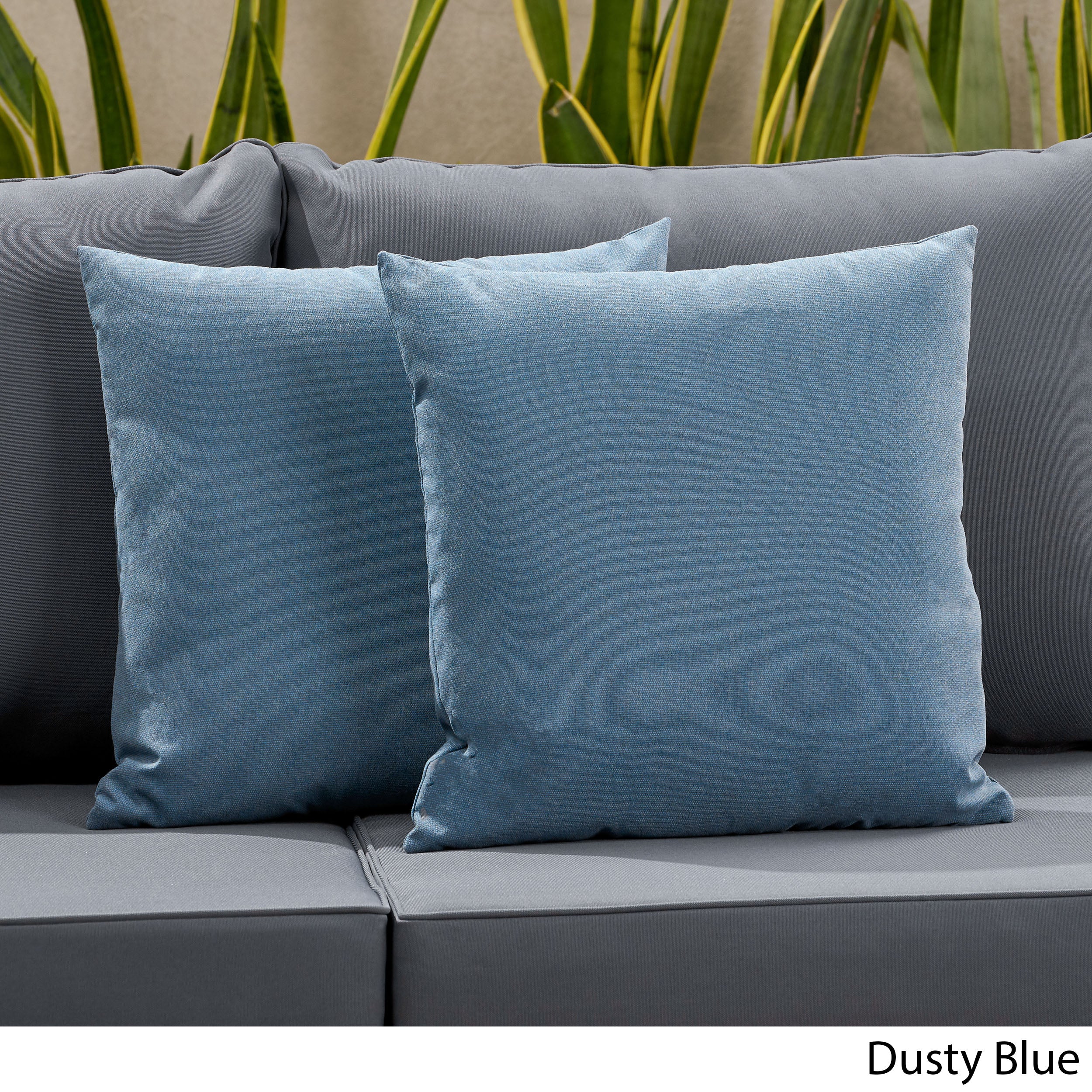 Karalynn Outdoor Modern Square Water Resistant Fabric Pillow (Set of 2)