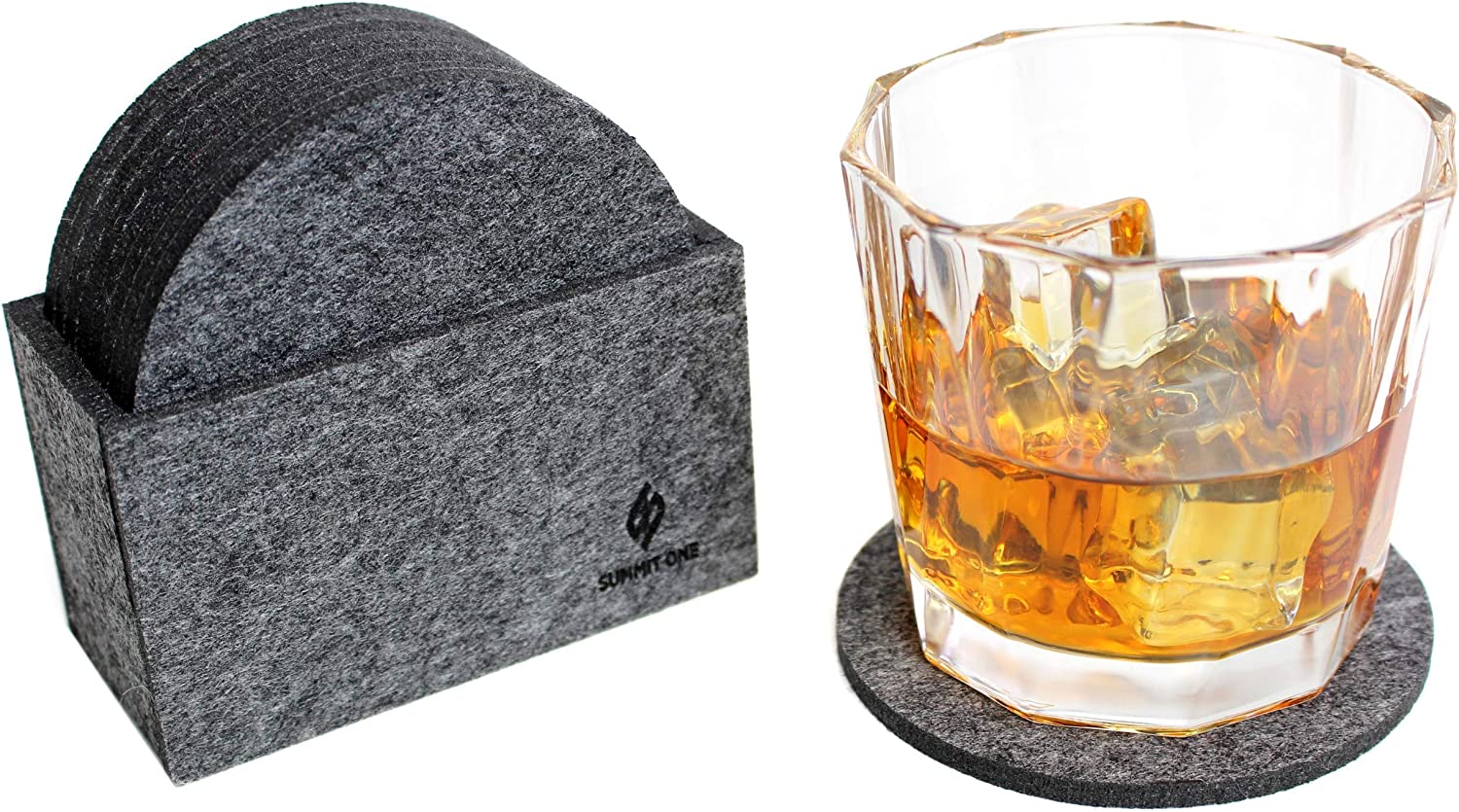 Summit One - Premium Coasters for Drinks set of 10 (4 x 4 Inch， 5mm Thick) Ideal Man cave Accessories