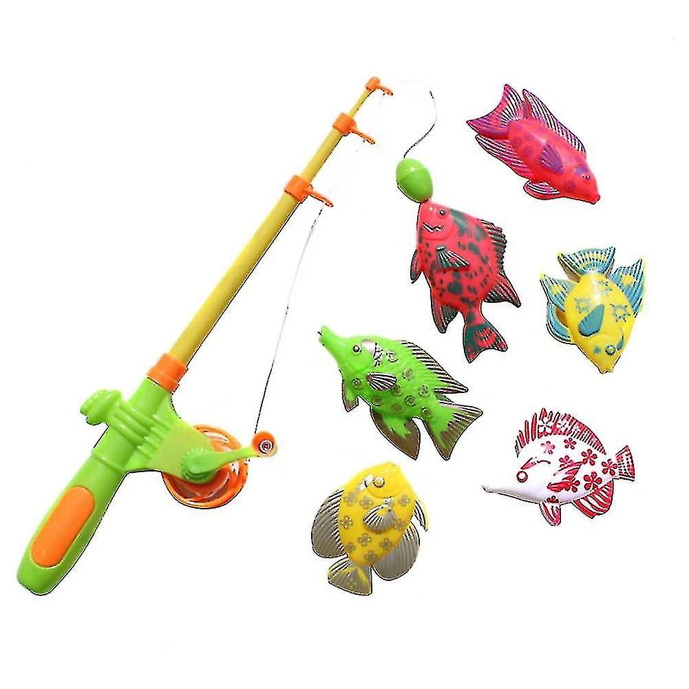 6pcs Children's Magnetic Fishing Toy Plastic Fish Outdoor Indoor Fun Game Baby Bath With