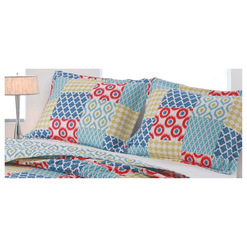 Greenland Home Fashions Kendall Pillow Multi colored Patchwork Sham Set