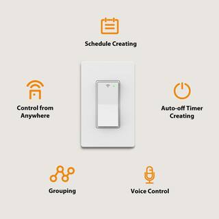 Commercial Electric Smart Single-Pole Specialty White Light Switch with Wi-Fi and Bluetooth Technology (1-Pack) Powered by Hubspace HPSA11CWB