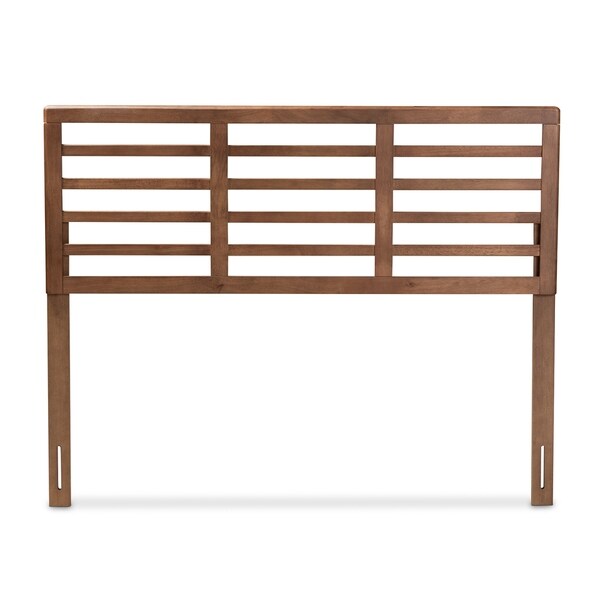 Mid-Century Walnut Wood Open Slat Headboard - - 28029599