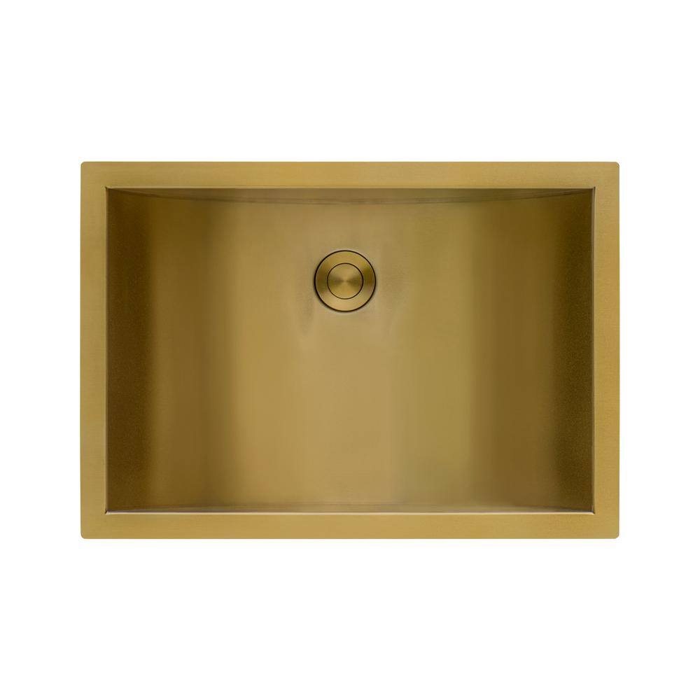 Ruvati Ariaso 16 in. x 11 in. Bathroom Sink Undermount Gold Polished Brass Stainless Steel RVH6107GG