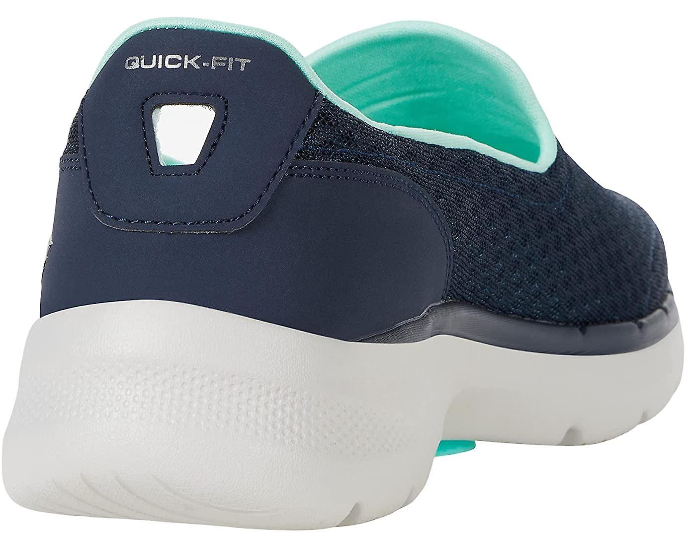 Skechers Go Walk 6 Big Splash Navy Turquoise Womens Trainers