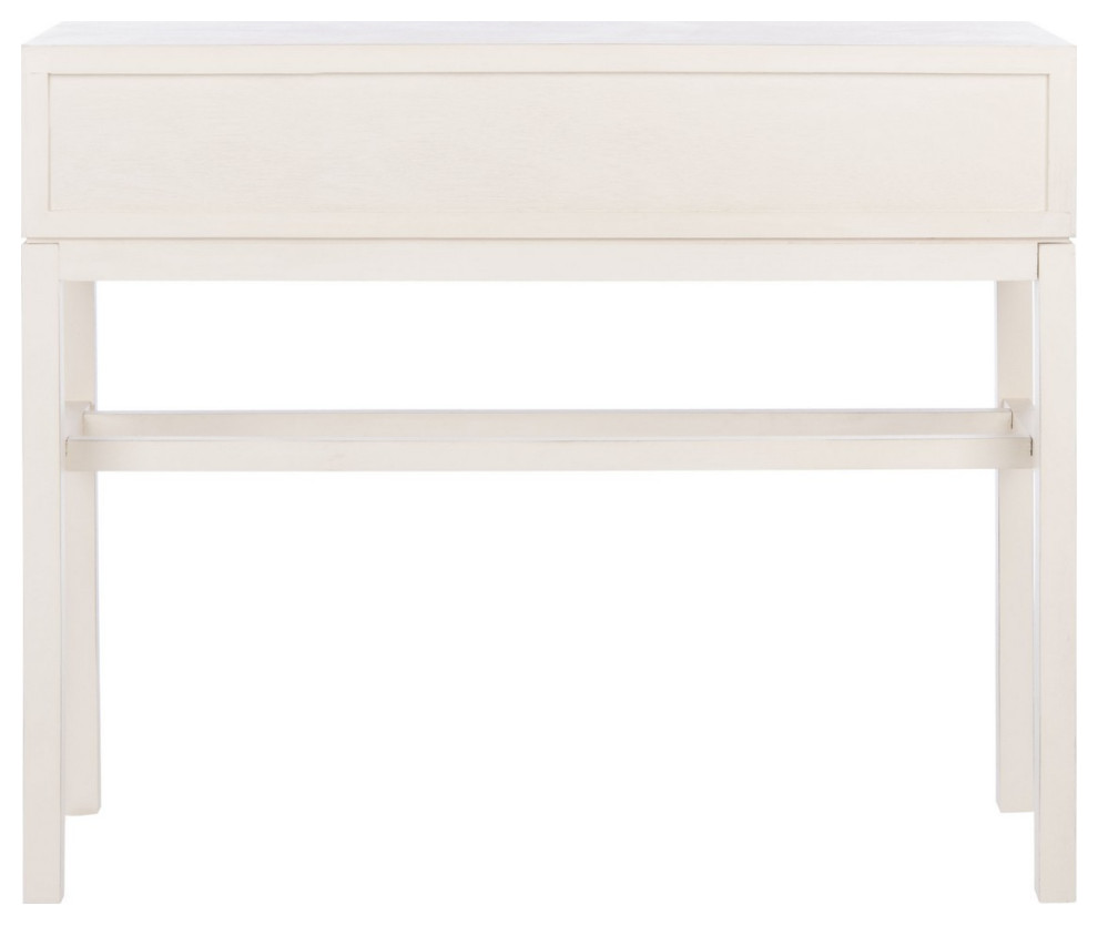 Tamara 2 Drawer Console Distressed White/ Honey Brown   Farmhouse   Console Tables   by AED Luxury Home Decor  Houzz