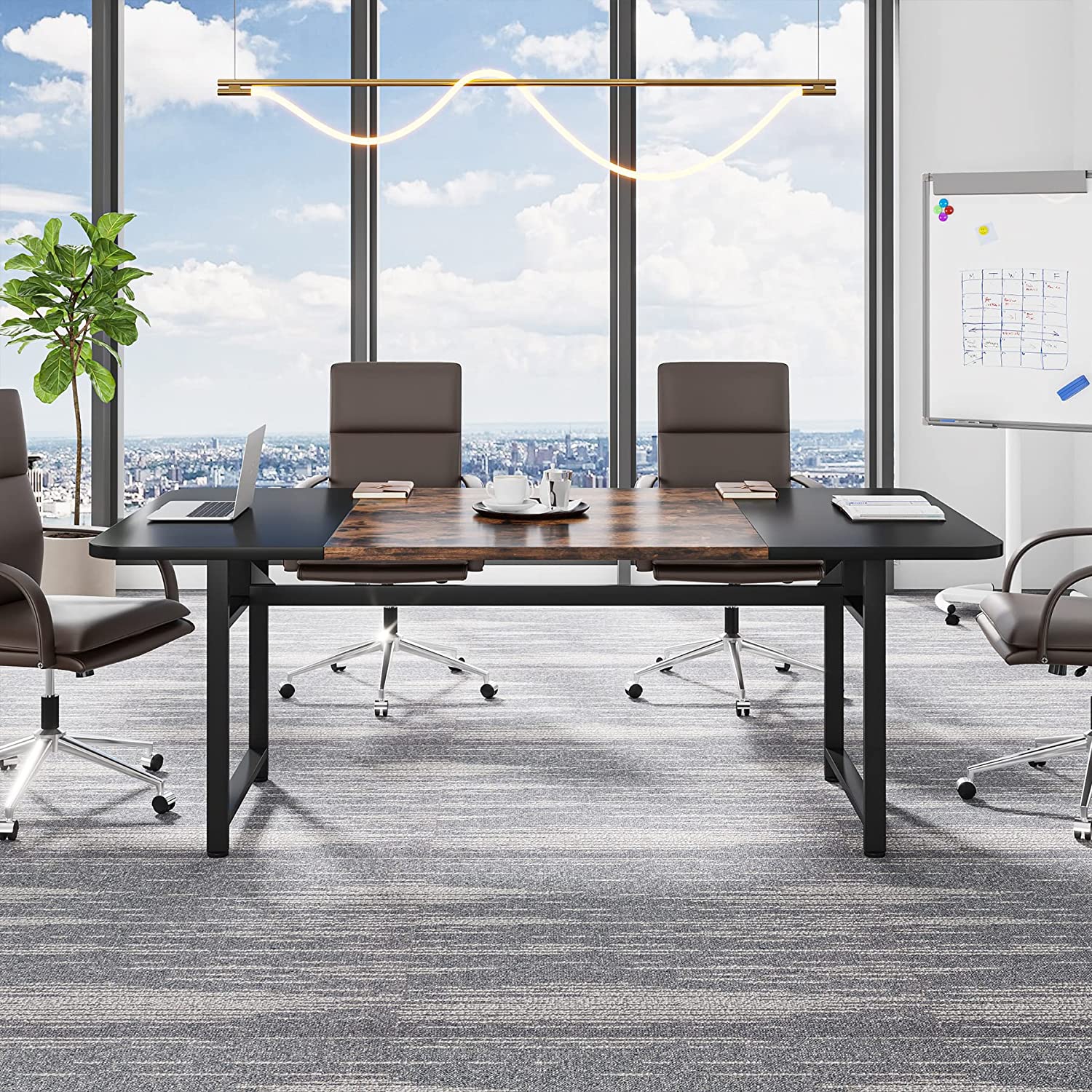 6FT Conference Table, Meeting Room Table Boardroom Desk for Home Office