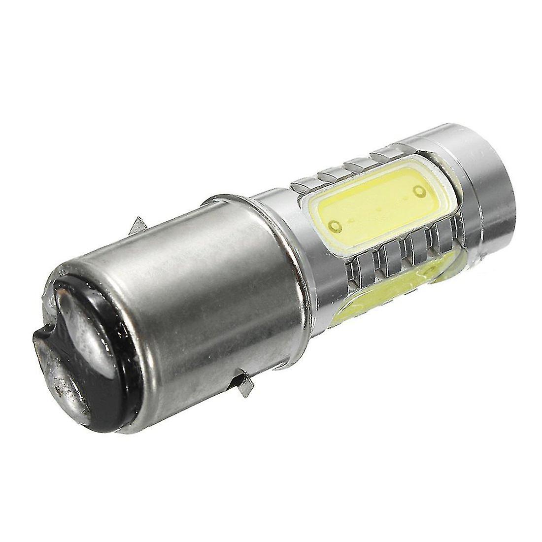 12v Ba20d H6 4 Cob Led White Bulb Light For Motorcycle Bike Moped Atv Headlight