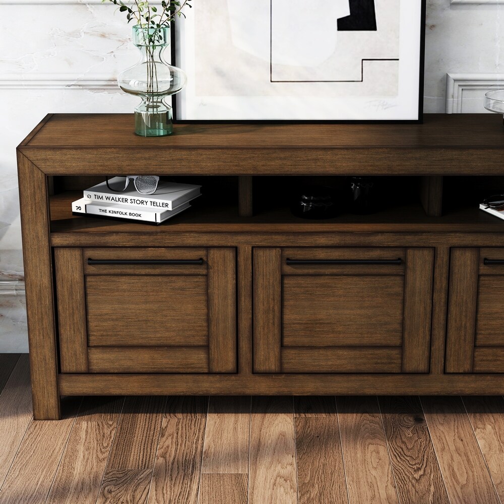 Bridgevine Home Arcadia 66 inch TV Stand Console  No Assembly Required  Old Forest Glen Finish