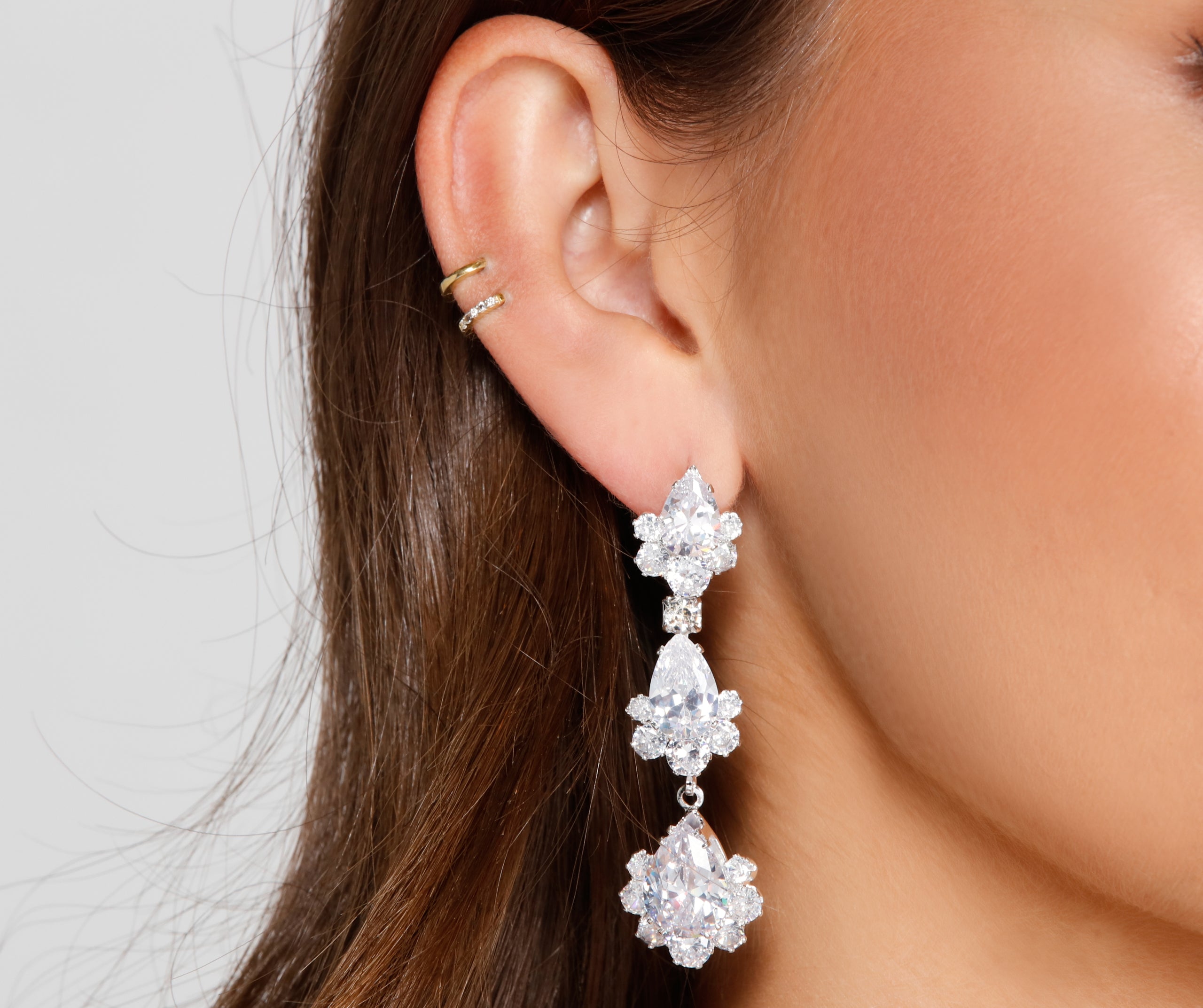 Dazzle And Glow Teardrop Rhinestone Earrings