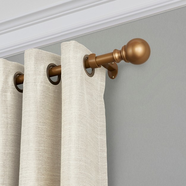 Window Drapery Single Curtain Rod With Globe Ball Finial Elrene Home Fashions