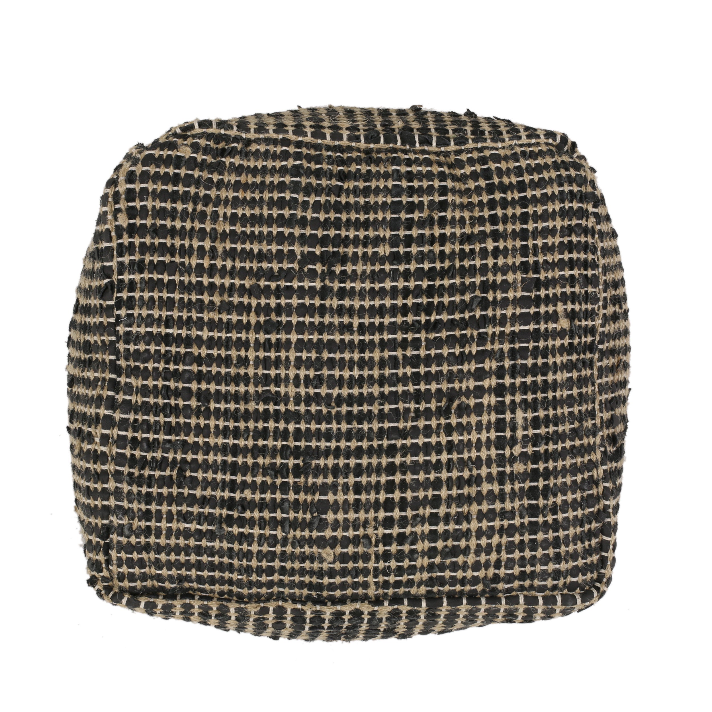 Glencoe Boho Handcrafted Fabric Cube Pouf