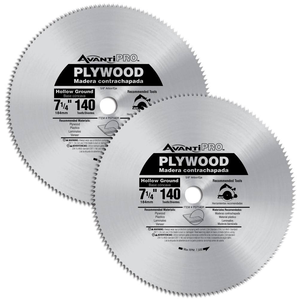 Avanti Pro 7-14 in. x 140-Tooth Hollow Ground Plywood Saw Blade (2-Pack) P07140R00000002