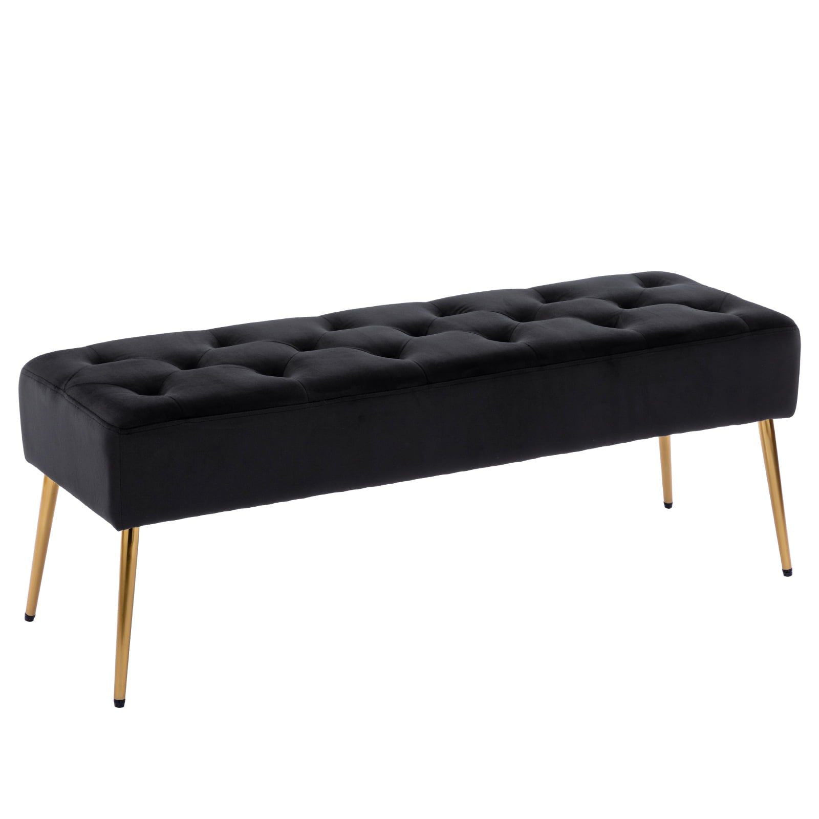 Duhome Elegant Lifestyle Modern Velvet Bench Ottoman, Upholstered Bench for Entryway Bedroom, Tufted End of Bed Bench Black