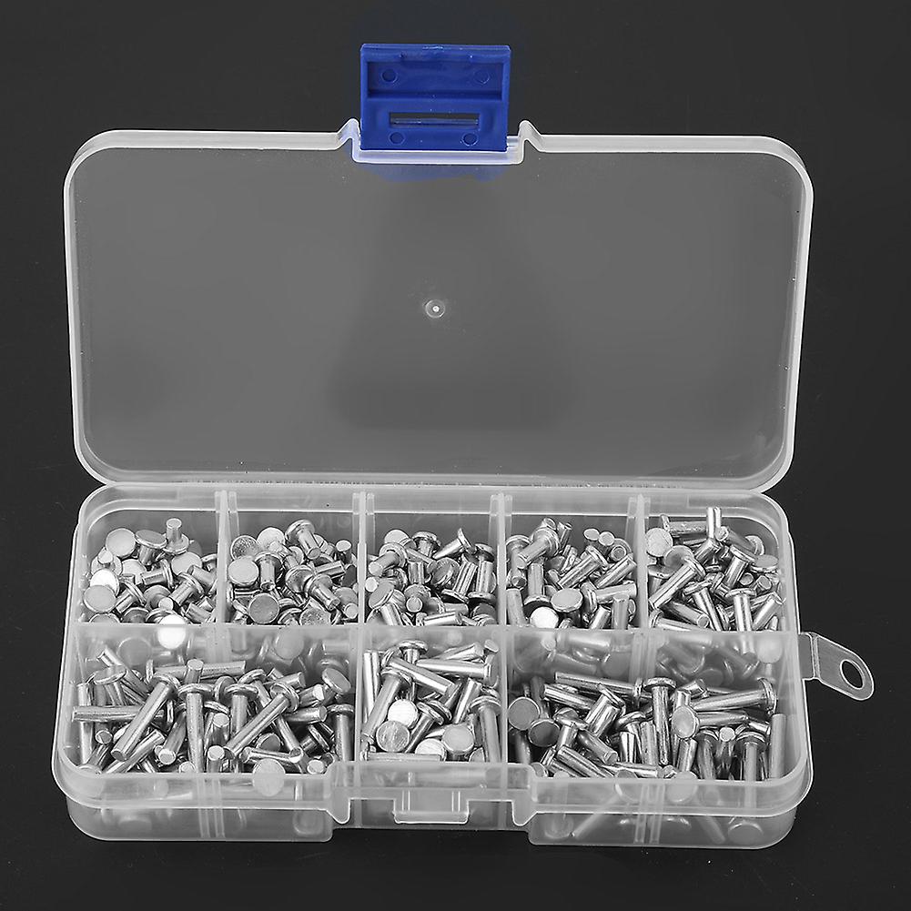 400pcs M3 Flat Head Aluminum Rivets Flat Head Solid Rivet 4mm-16mm Length