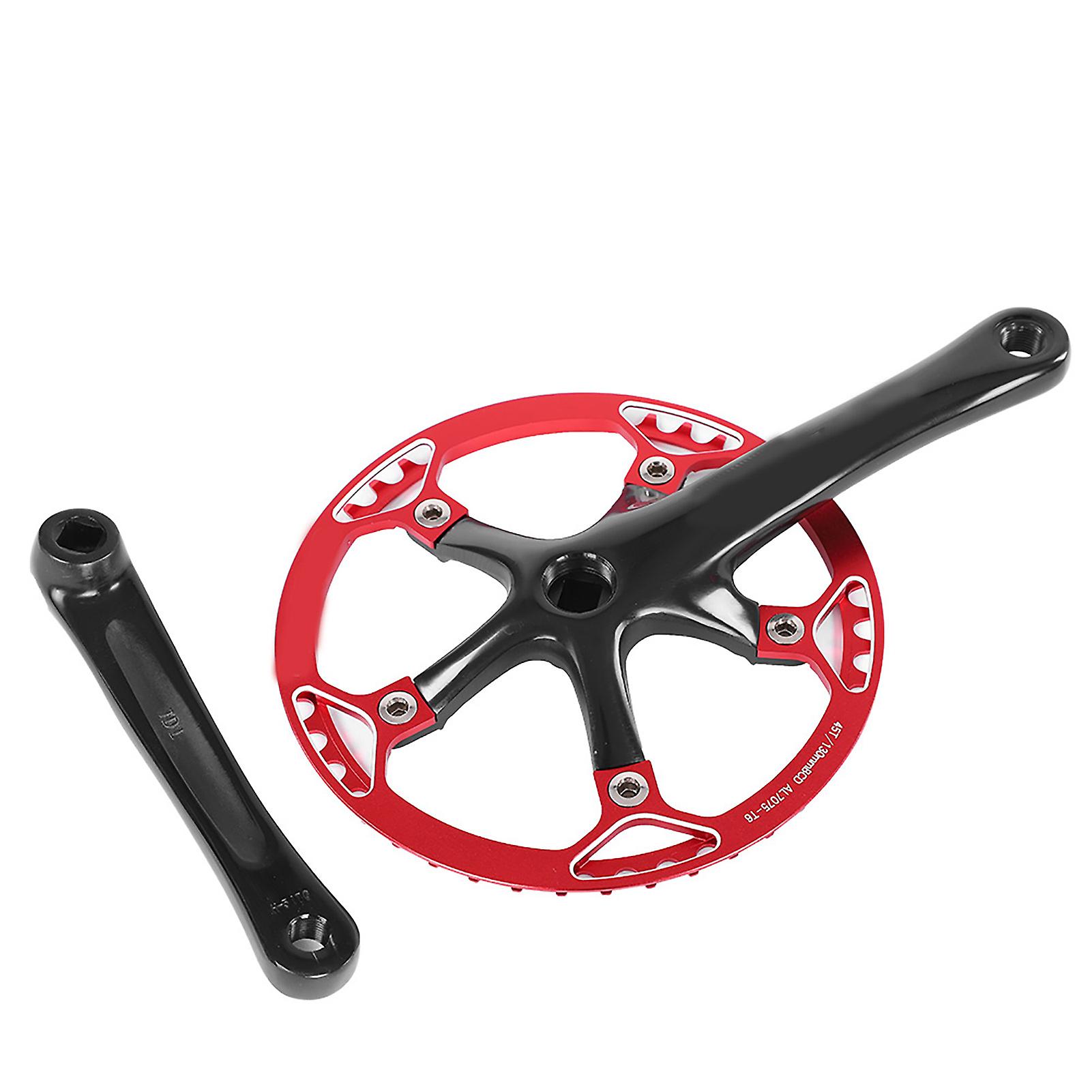 Meijun Bike Crankset 170mm Bicycle Chainwheel Chain Ring Set 45t 47t (black   Red 45t)