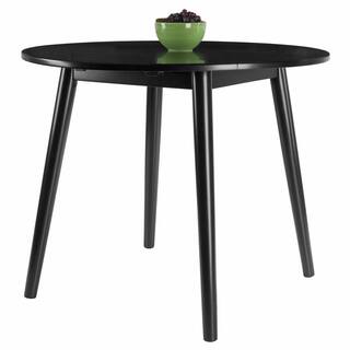 WINSOME WOOD Moreno 36 in. Black Round Drop Leaf Table 20036