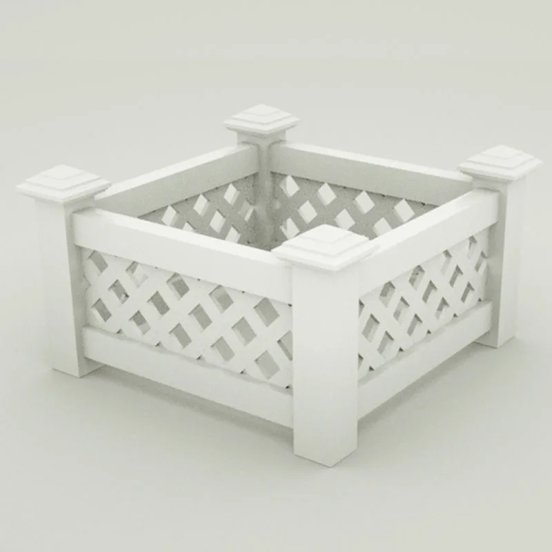 Supply and export high quality customizable  white plastic pvc Vinyl Flower rectangular planter box