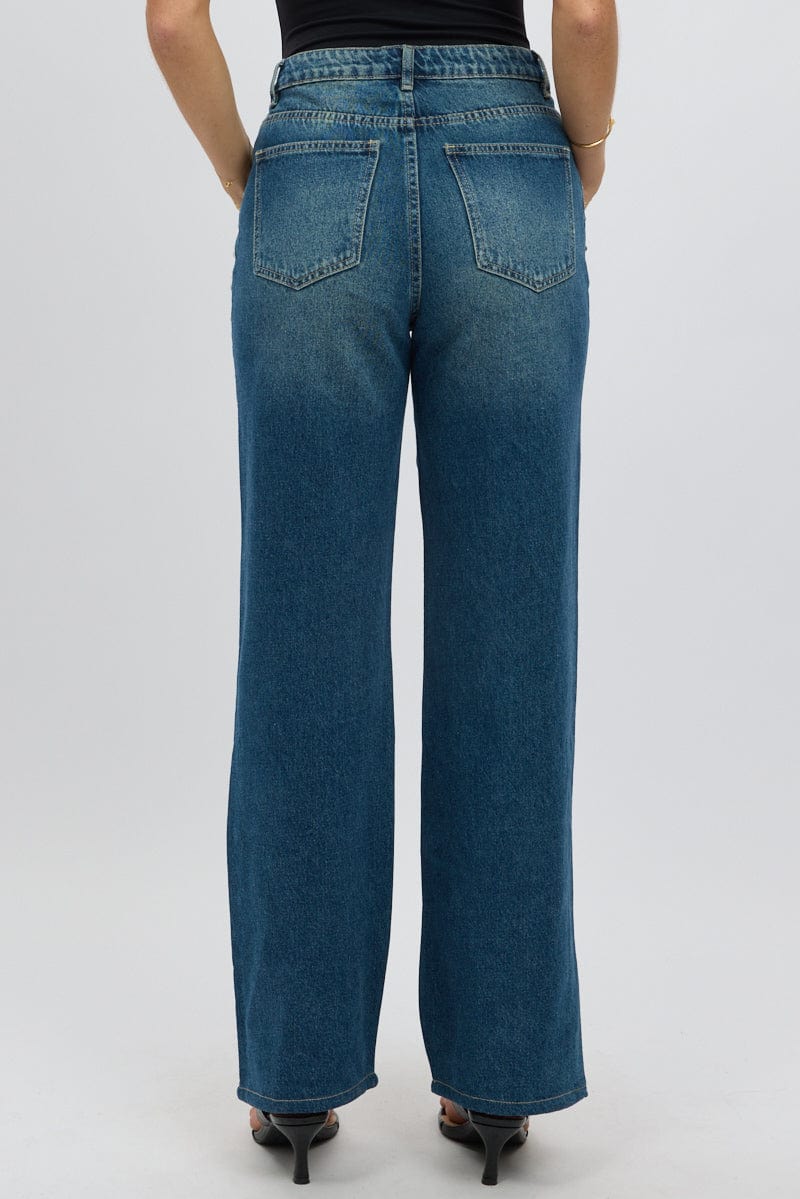 Denim Baggy Jeans Stud Detail