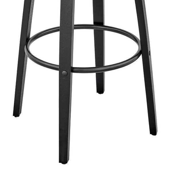 26 Inch Leatherette Barstool with Curved Back， Gray and Black