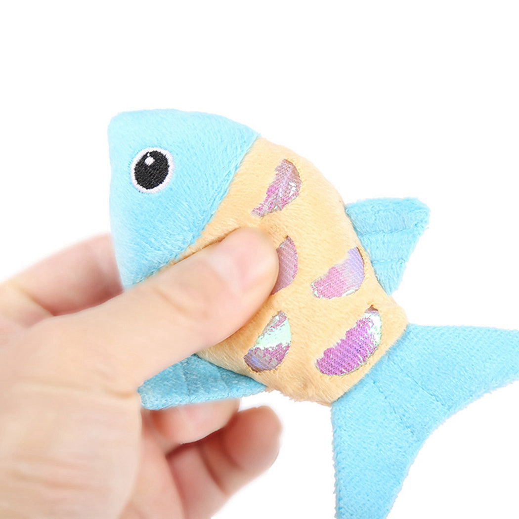 Cat Catnip Toy Plush: 2PCS Fish Design Crinkle Cat Chew Toy Kitten Teething Toy