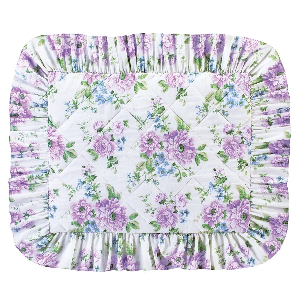 Andrea Purple Floral Ruffled Pillow Sham