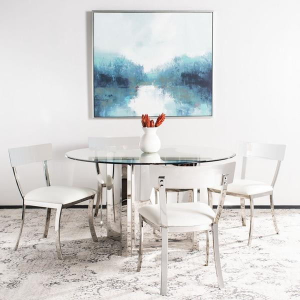 Liddie 19  x27 x27Dining Chair Set of 2 White / Chrome   Contemporary   Dining Chairs   by Virgil Stanis Design  Houzz