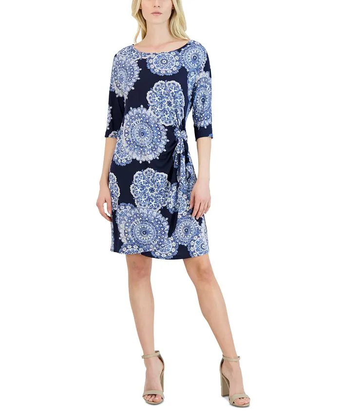 Women's Printed Side-Knot Dress