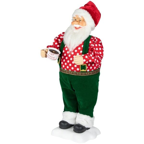 24 Animated and Musical Santa Claus with Hot Cocoa Christmas Figure