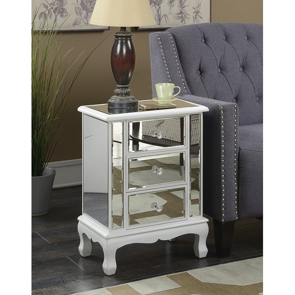 Silver Orchid Talmadge 3-Drawer Mirrored End Table