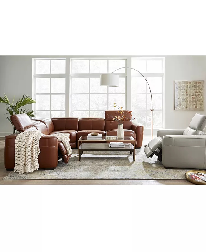 Macy's Lexanna 3-Pc. Leather Sofa with 2 Power Motion Recliners