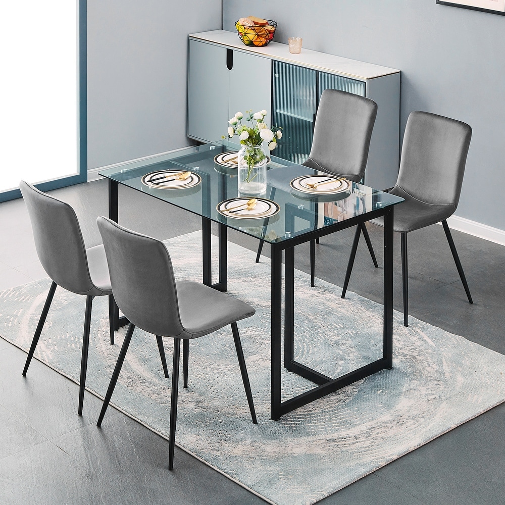 Homy Casa 47'' W Rectangular Transparency Dining Table