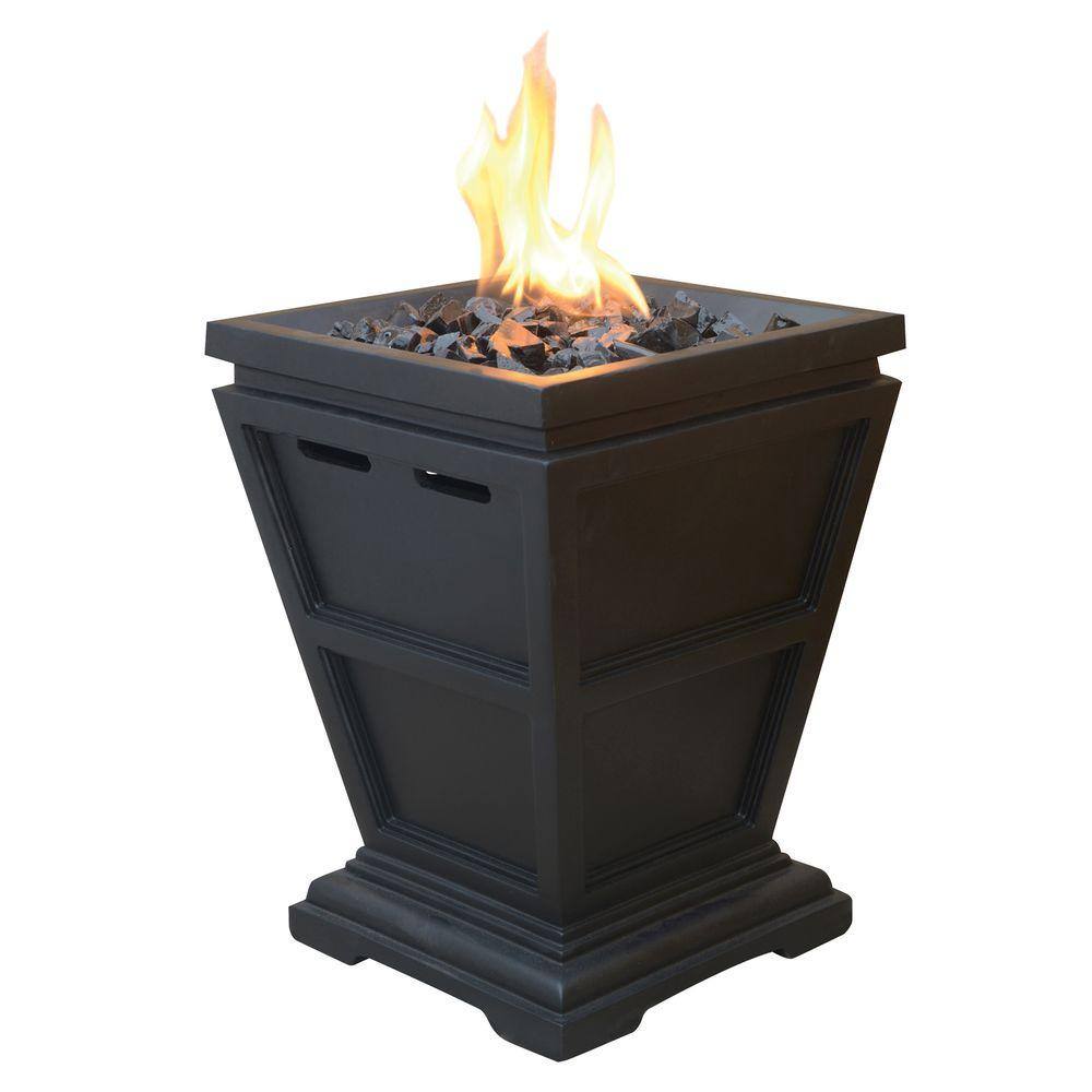 UniFlame 11 in. W x 11 in. D Tabletop LP Gas Fire Pit with Electronic Ignition and Lava Rocks GLT1343SP