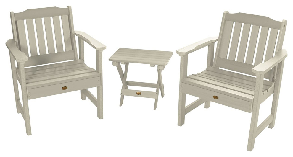 3 Piece Folding Patio Bistro Set  2 Slatted Chairs and Side Table   Transitional   Outdoor Pub And Bistro Sets   by Decor Love  Houzz