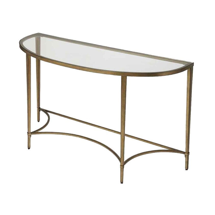 Offex Monica Gold Distressed Demilne Metal Console Table