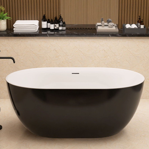 59 Acrylic Free Standing Tub Classic Oval Shape S...